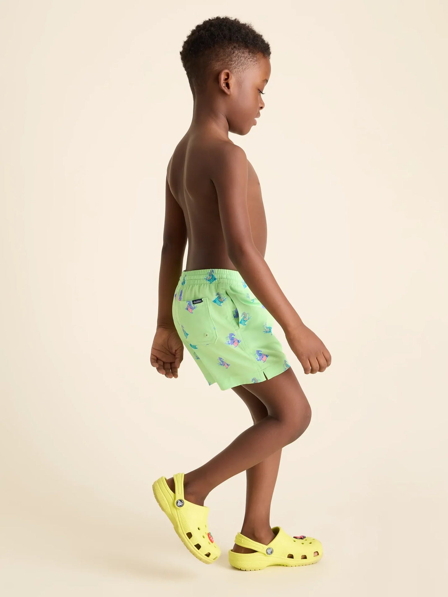 Chubbies The Seahorsin' Arounds Toddler Classic Swim Trunk, Lime Seahorse Riding a Stingray