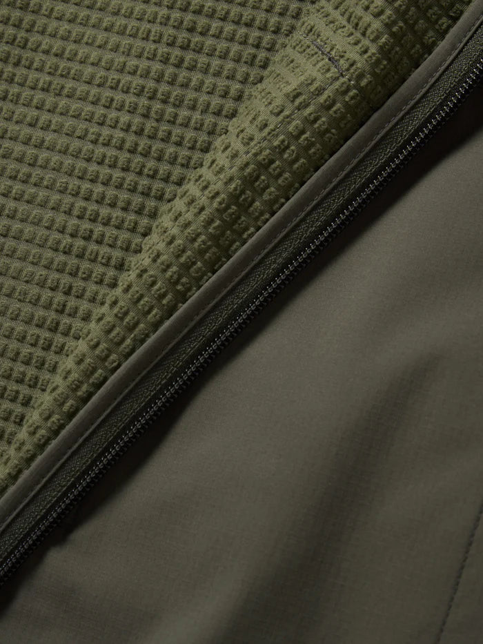 Duck Camp M's Lightweight Grid Tech Fleece Half Zip, Moss/Raven