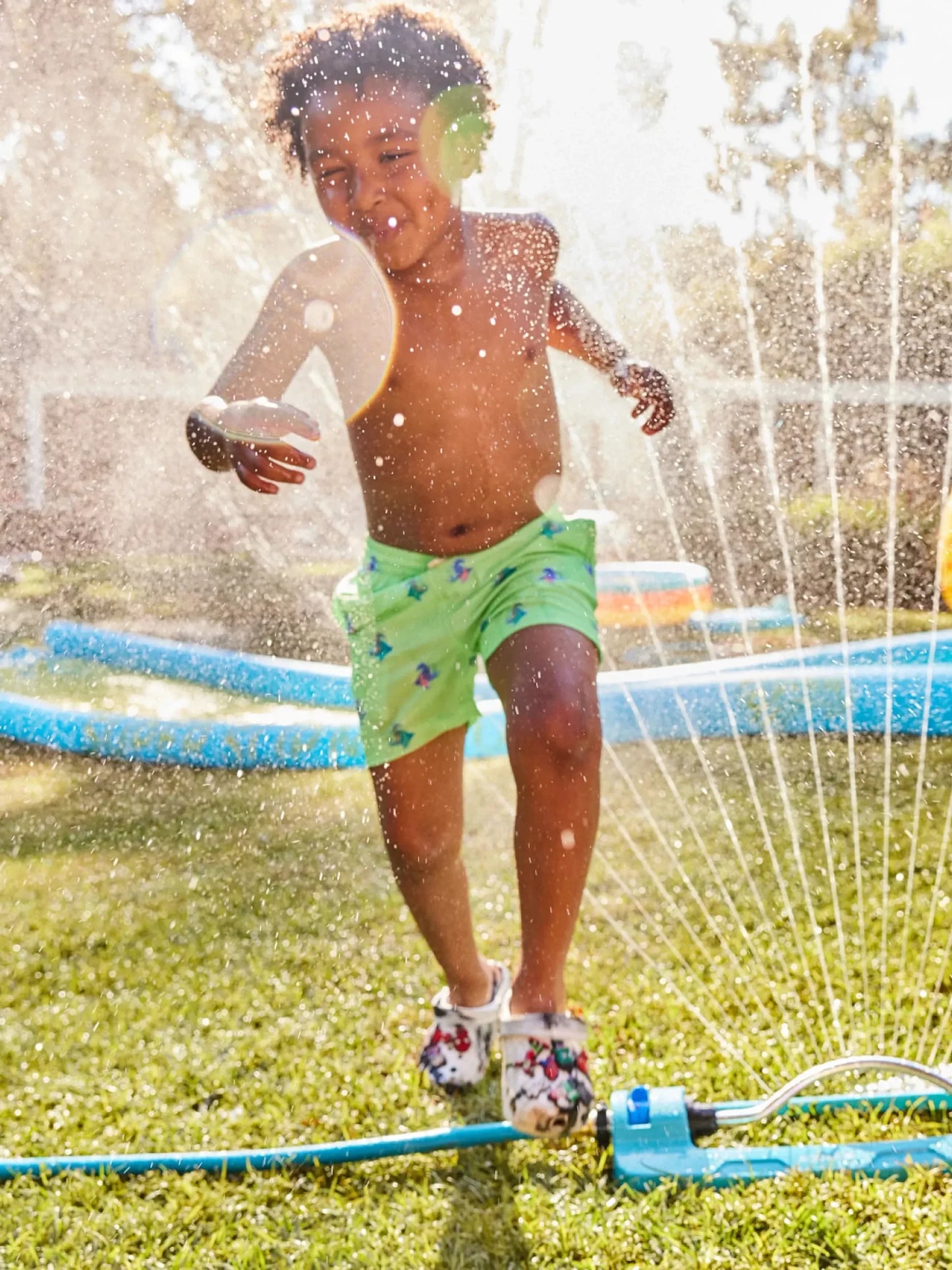 Chubbies The Seahorsin' Arounds Toddler Classic Swim Trunk, Lime Seahorse Riding a Stingray