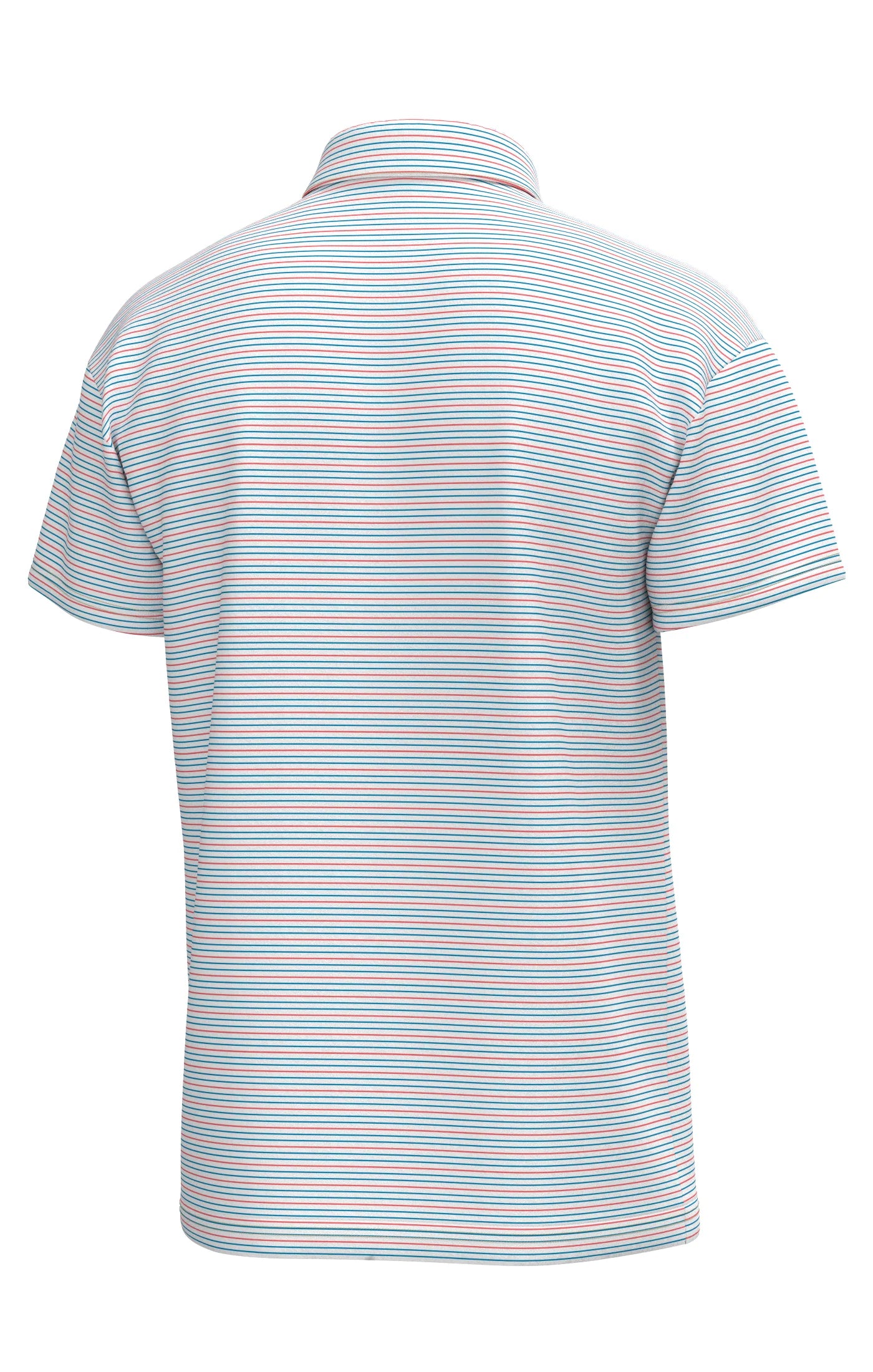 Southern Point Bayside Stripe Performance Polo, White Hawaiian Blue