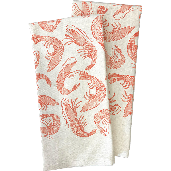 Southern Fried Design Barn Shrimp Pattern Kitchen Towel