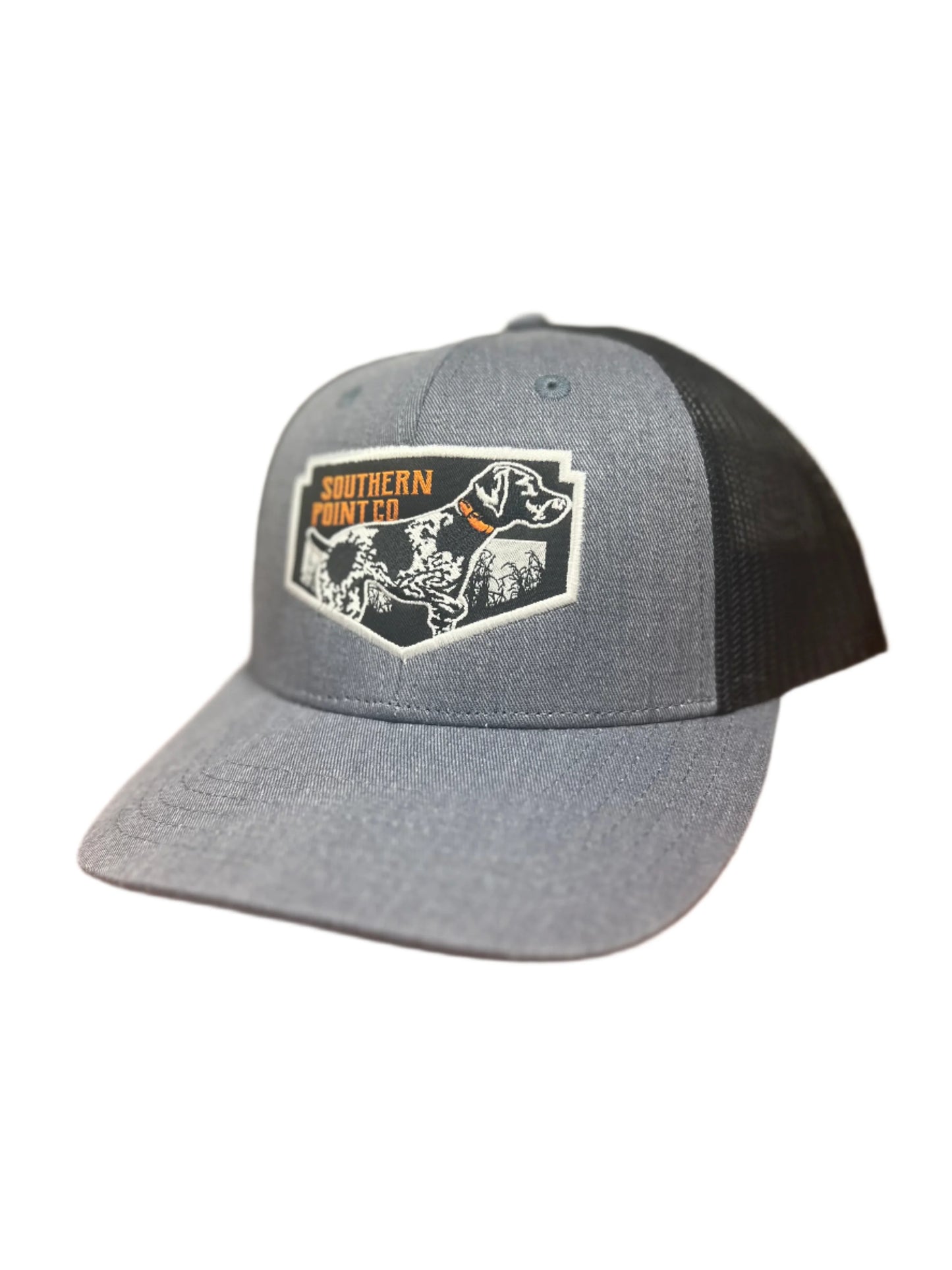 Southern Point Patch Trucker Hat, Heathered Gray/ Black