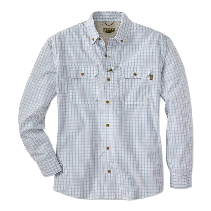 The Sporting Gent Airetex Brooks Long Sleeve Shirt (Field Plaid Grey)