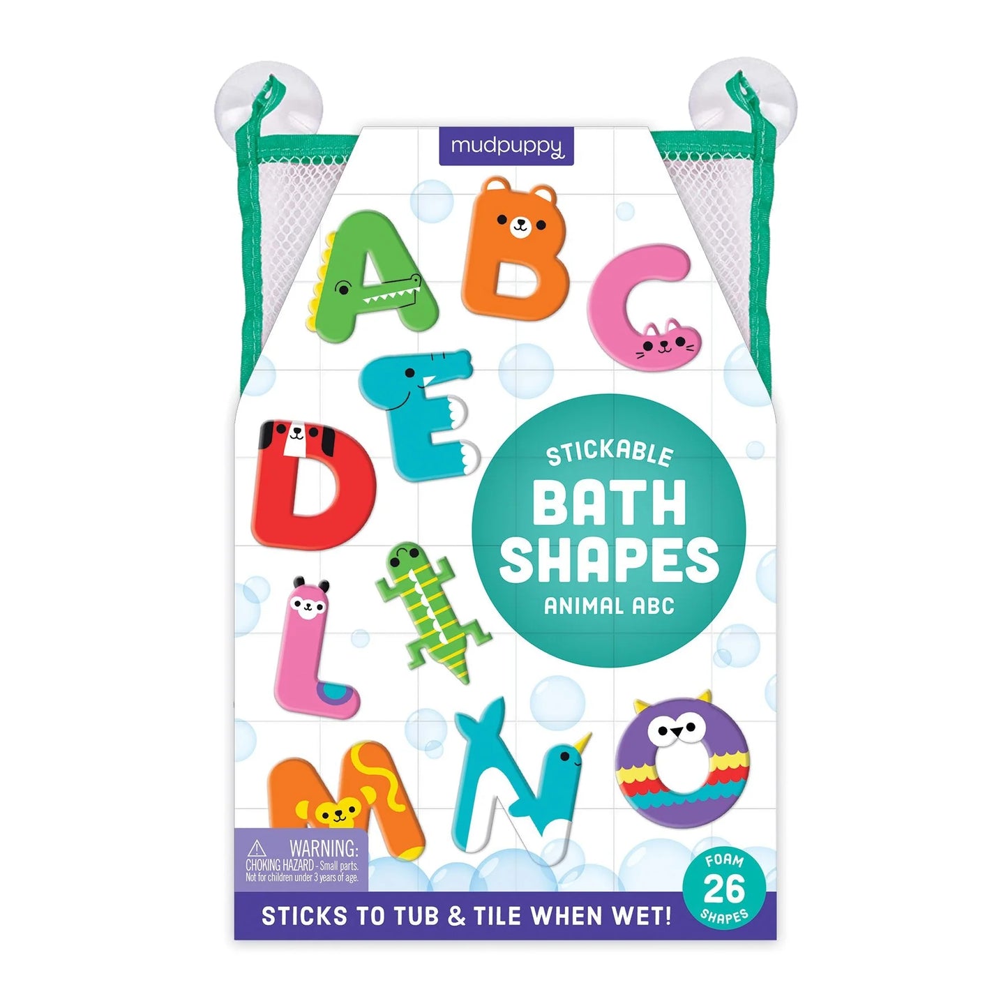 Mudpuppy Animal ABC Stickable Foam Bath Shapes