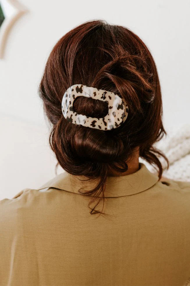 Teleties Blonde Tortoise Medium Flat Round Clip