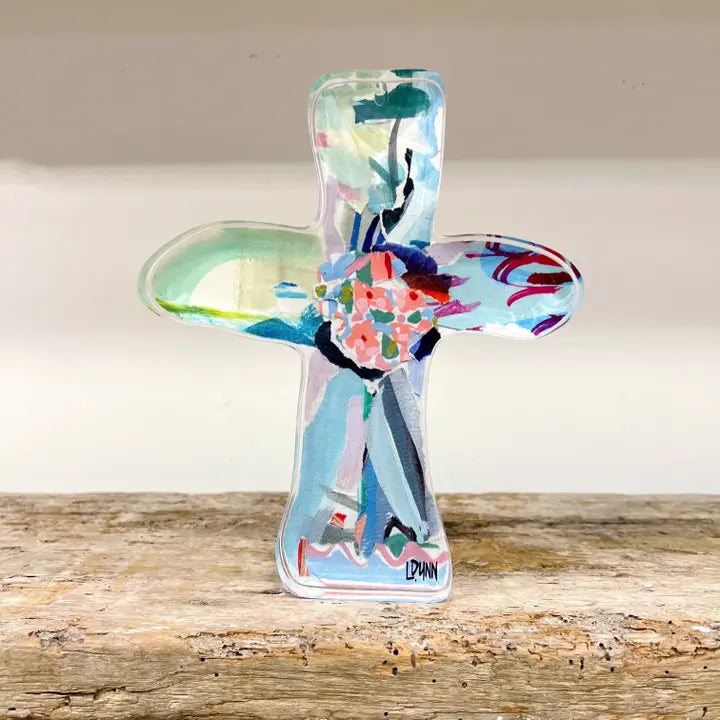 Lauren Dunn Blue Everlasting Love Acrylic Cross