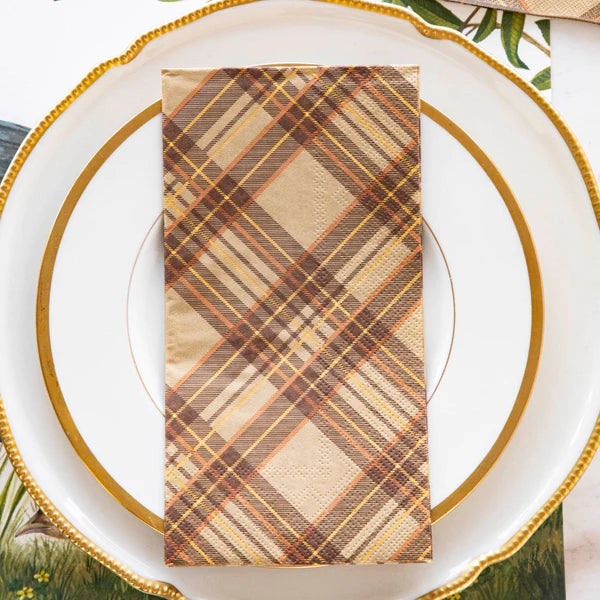 Hester & Cook AUTUMN PLAID GUEST NAPKIN - PACK OF 16