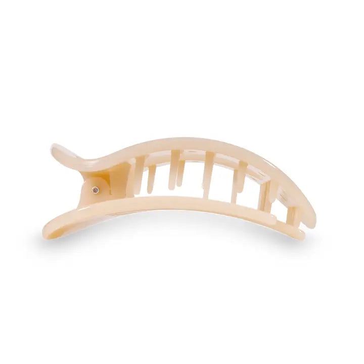 Teleties Almond Beige Small Flat Round Clip