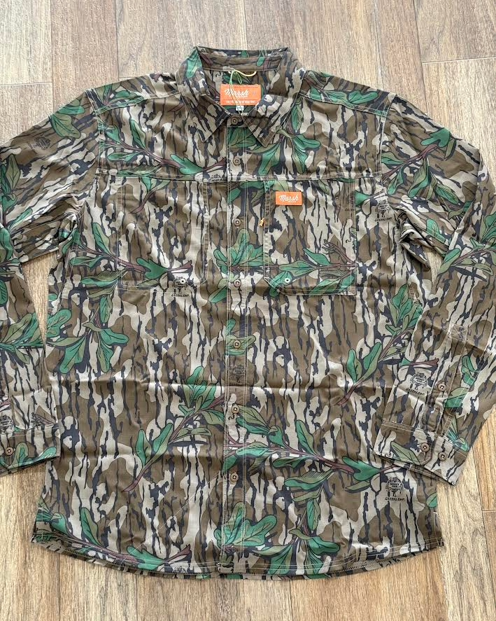 Marsh Wear Lenwood Mossy Oak LS, Green Leaf