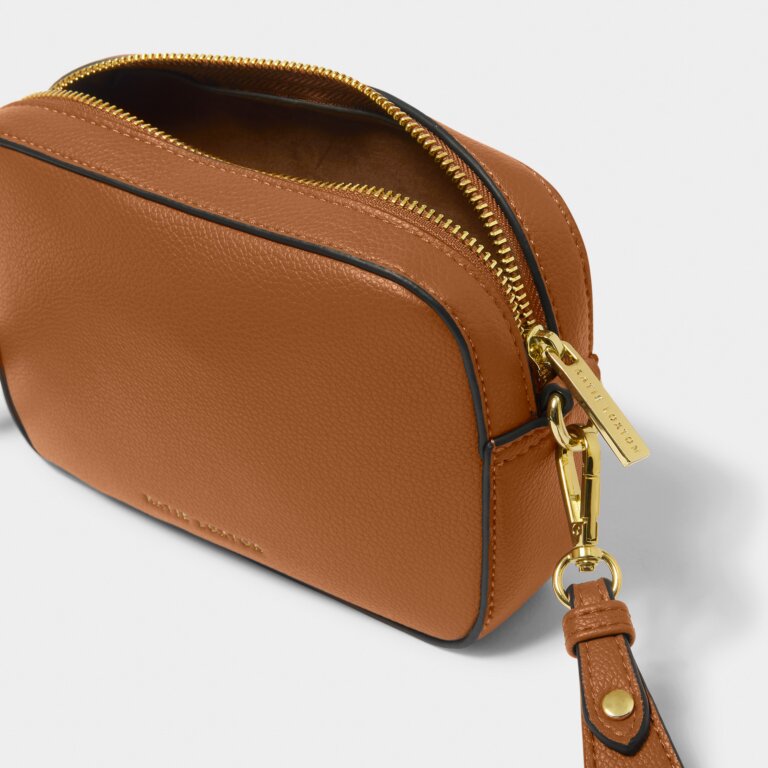 Katie Loxton Marni Mini Crossbody Bag, Cognac & Charcoal