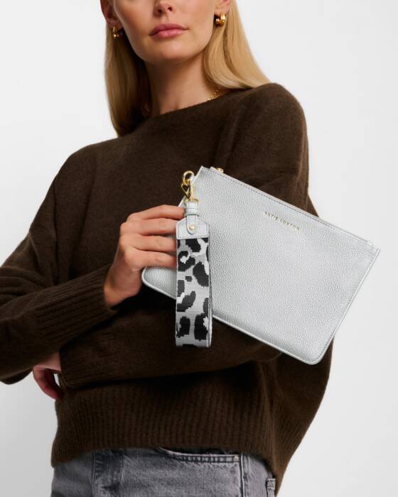 Katie Loxton Hallie Wristlet Pouch, Silver