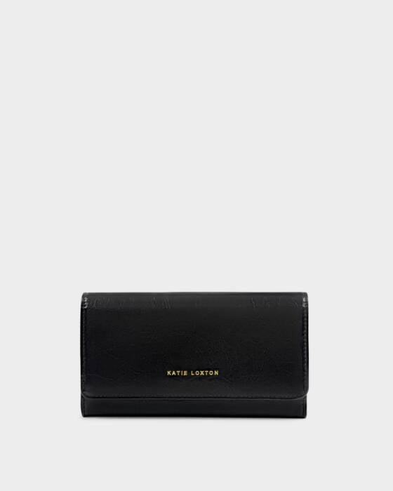 Katie Loxton Zea Patent Crackle Crossbody Purse, Black