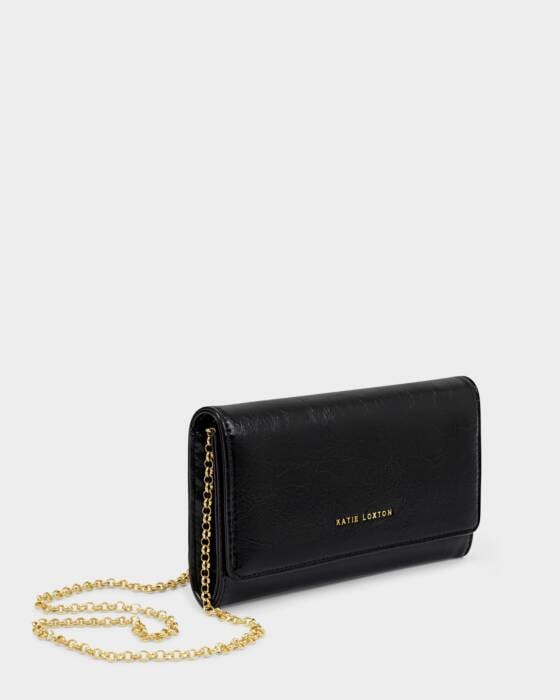 Katie Loxton Zea Patent Crackle Crossbody Purse, Black