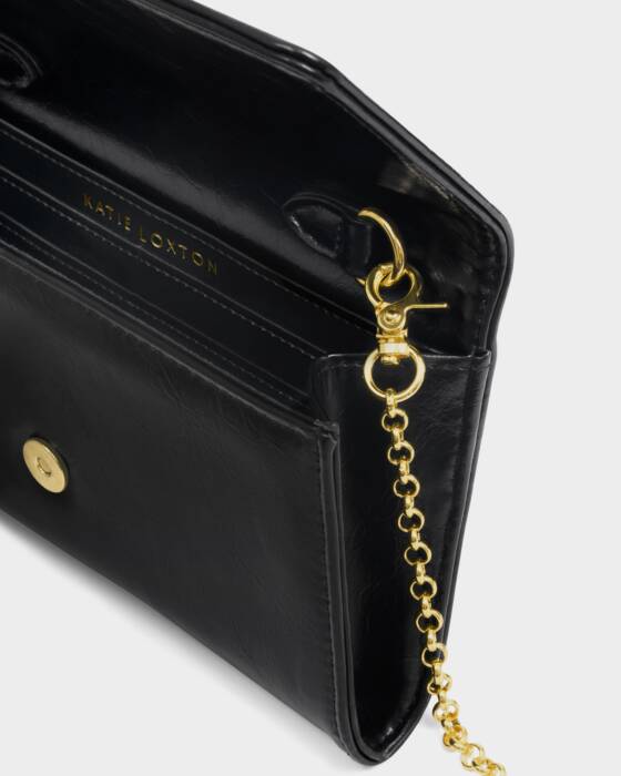 Katie Loxton Zea Patent Crackle Crossbody Purse, Black