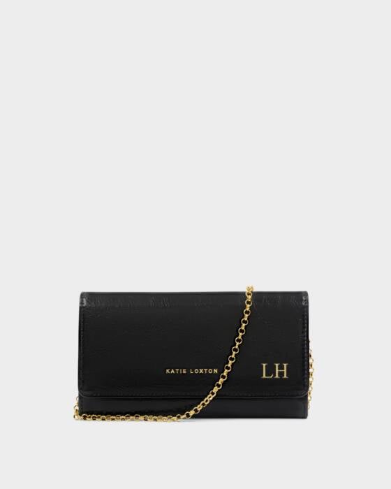 Katie Loxton Zea Patent Crackle Crossbody Purse, Black