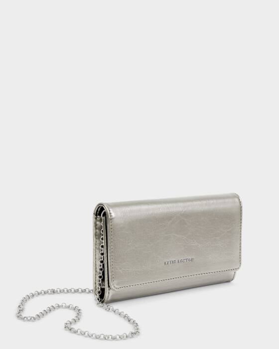 Katie Loxton Zea Patent Crackle Crossbody Purse, Pewter
