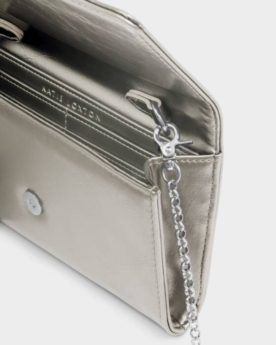 Katie Loxton Zea Patent Crackle Crossbody Purse, Pewter