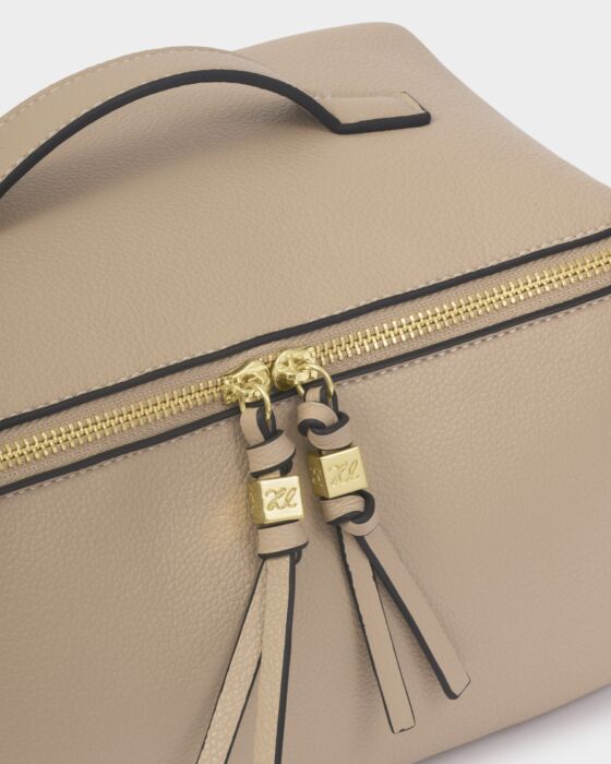 Katie Loxton Soho Large Makeup & Toiletry Bag, Light Taupe