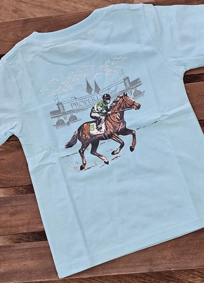 Properly Tied Boys Derby Day SS Aqua