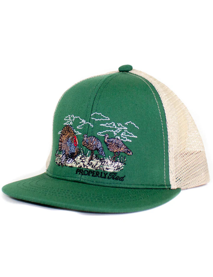 Properly Tied Boys Trucker Hat Turkey Hunt