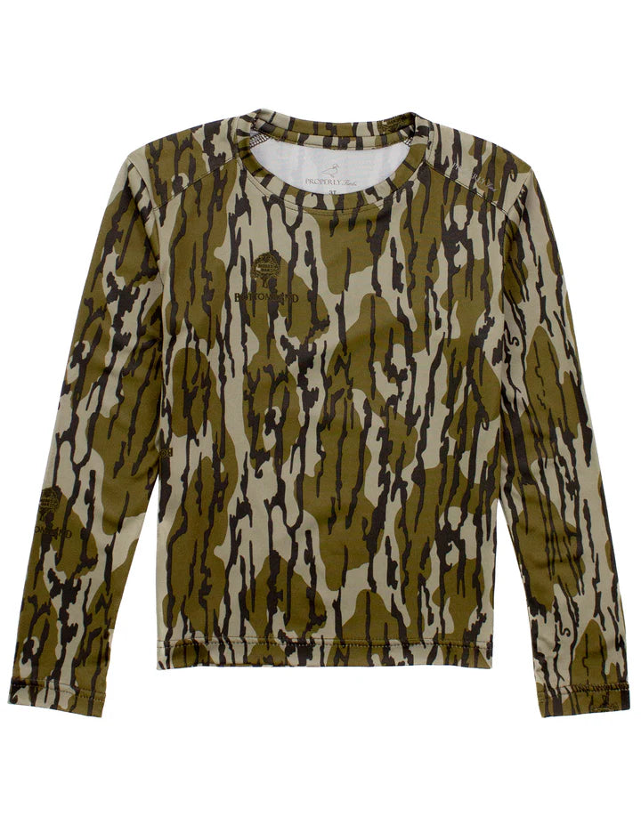 Properly Tied Boys Ravine Tee LS, Mossy Oak Original Bottomland