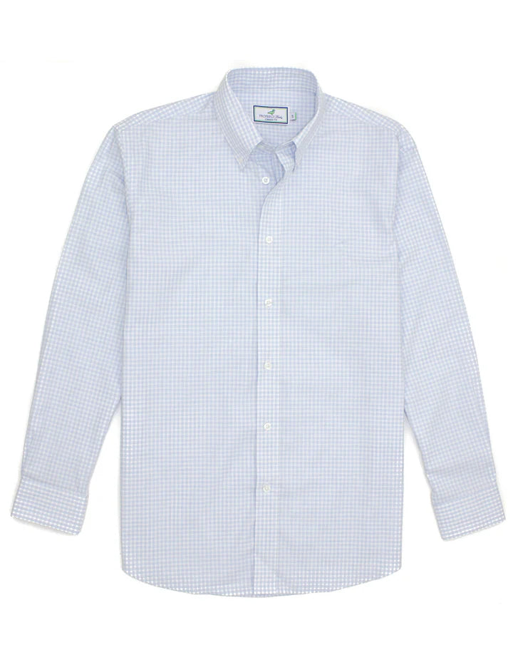 Properly Tied Park Avenue Dress Shirt, Cloud Check