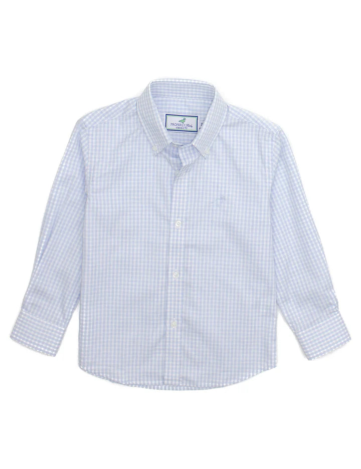 Properly Tied Boys Park Avenue Dress Shirt Cloud Check