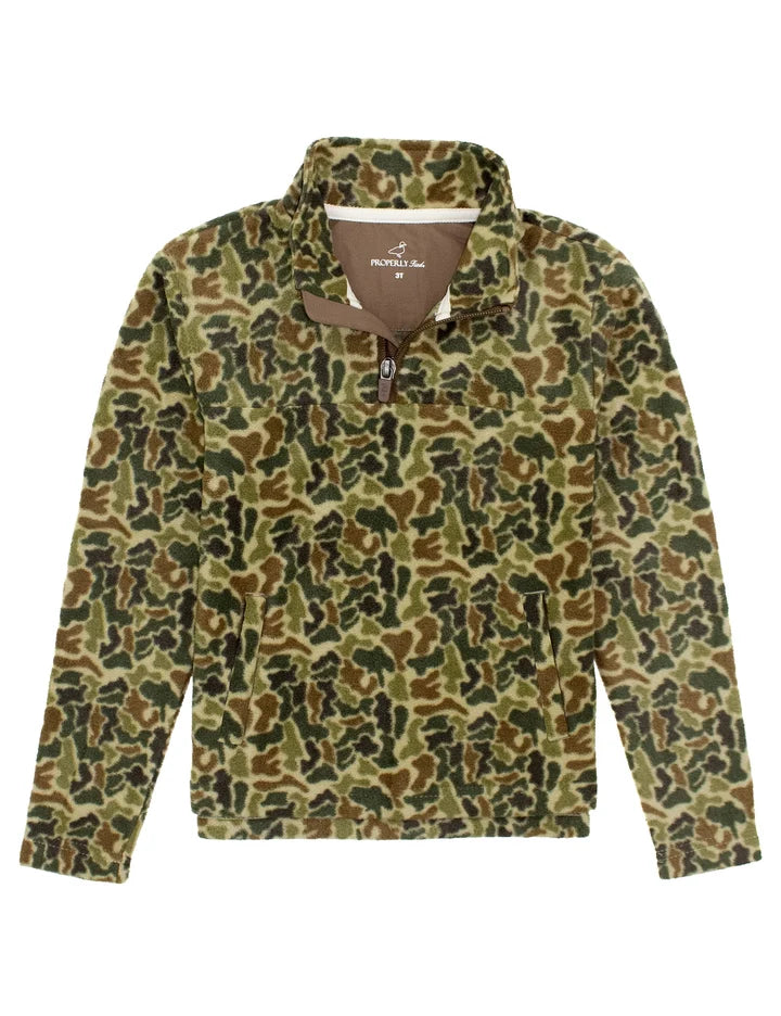 Properly Tied Boys Sportsman Microfleece Pullover Vintage Camo