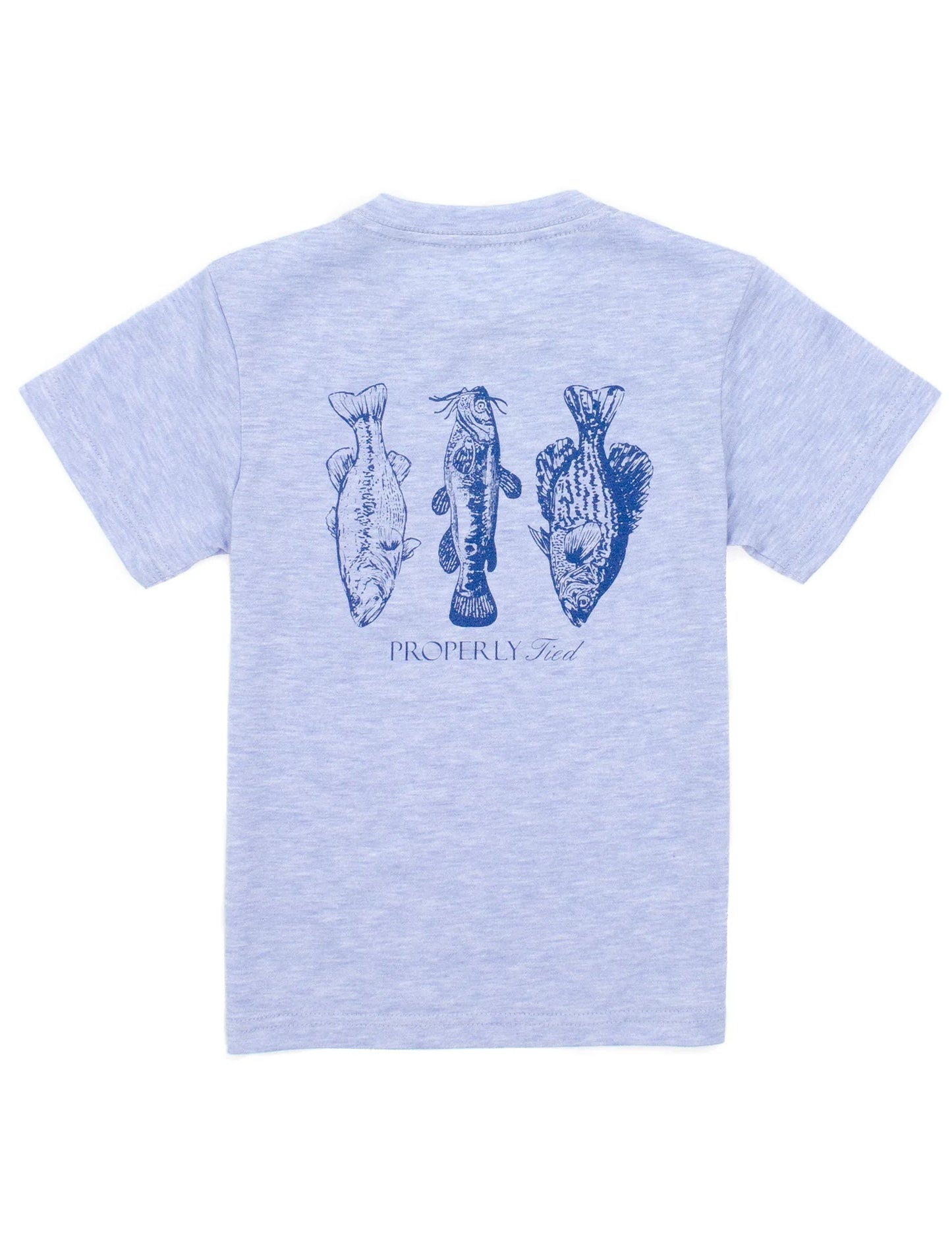 Properly Tied Boys Portland Pocket Tee SS Fisherman's Paradise Baby Blue Heather