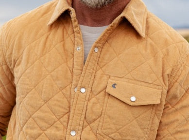 Criquet Corduroy Quilted Shacket, Camel