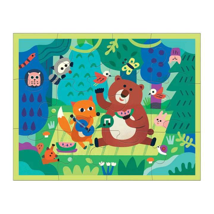 Mudpuppy Woodland Picnic 12-Piece Pouch Puzzle