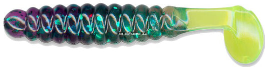 Slider Crappie/Panfish Grub w/ vibratail 1 1/2" Yellow Green