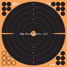 EZ Aim Splash Reactive Adhesive Paper Shooting Targets, Bullseye, Peel Away Target Pad, 12" Square, 25-Pack, Black/Orange
