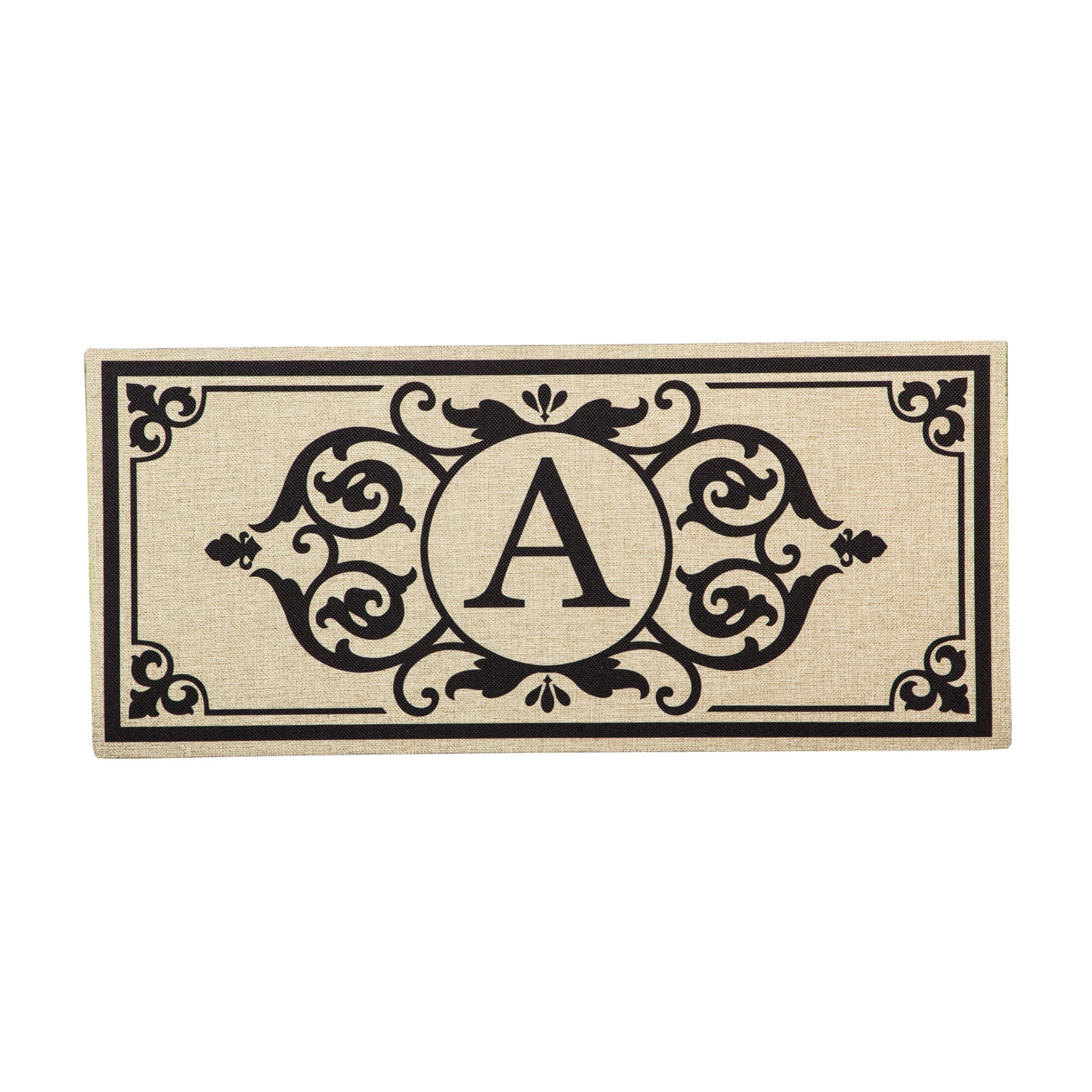 Cambridge Monogram Burlap Sassafras Switch Mat, Letter A