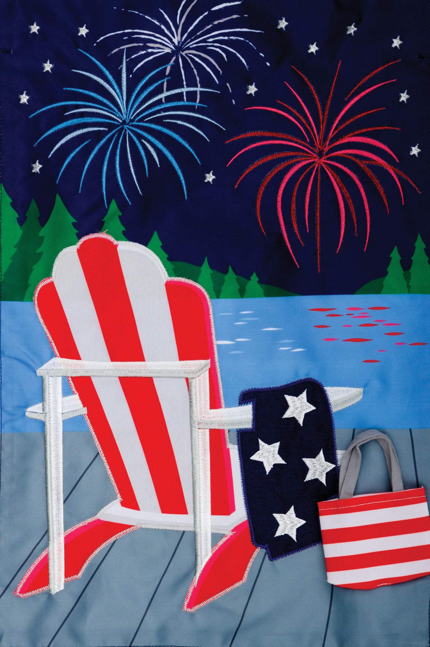 Patriotic Lake Flag 12" x 18"