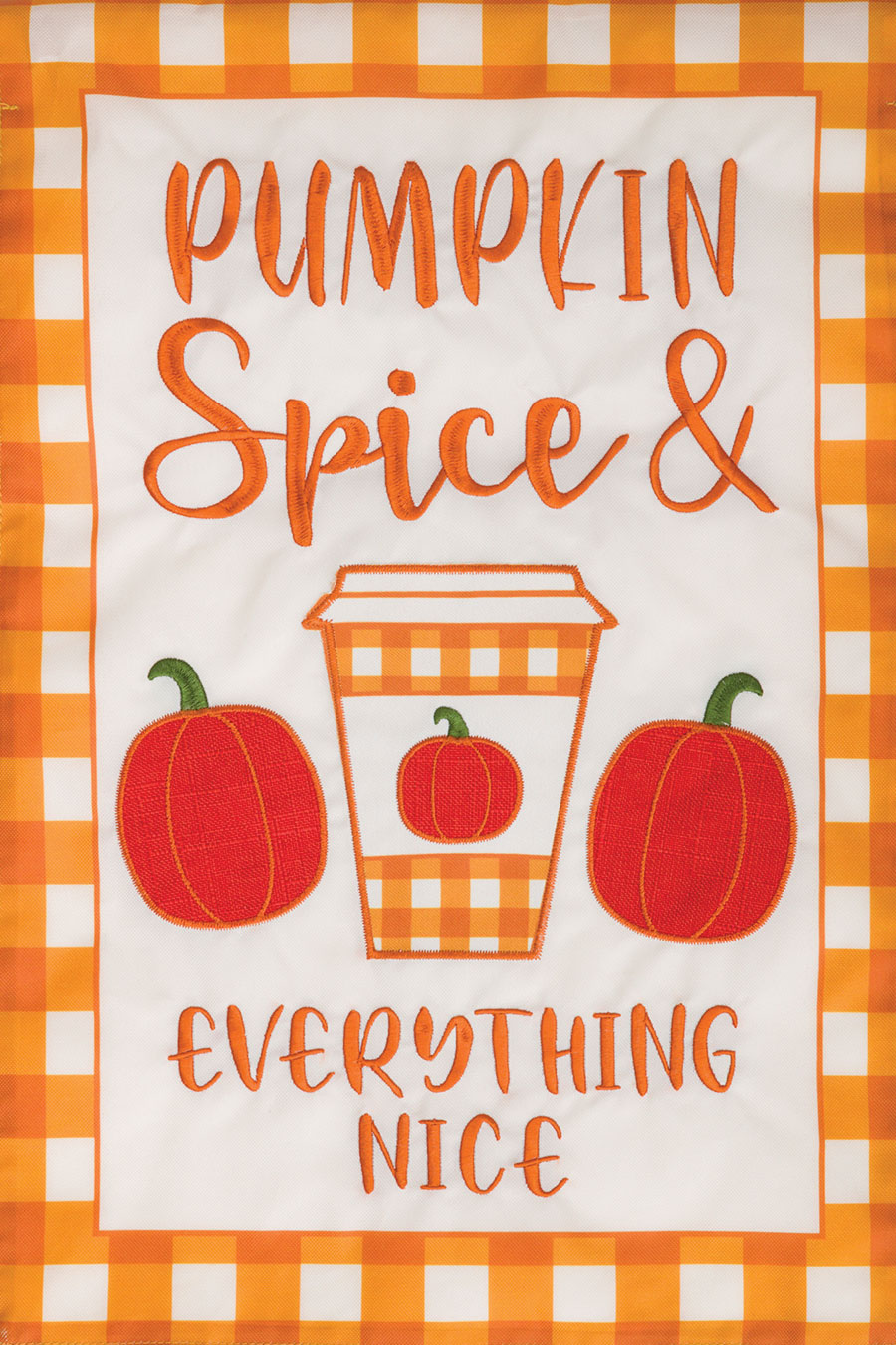 Custom Decor Pumpkin Spice Applique/Burlap Garden Flag