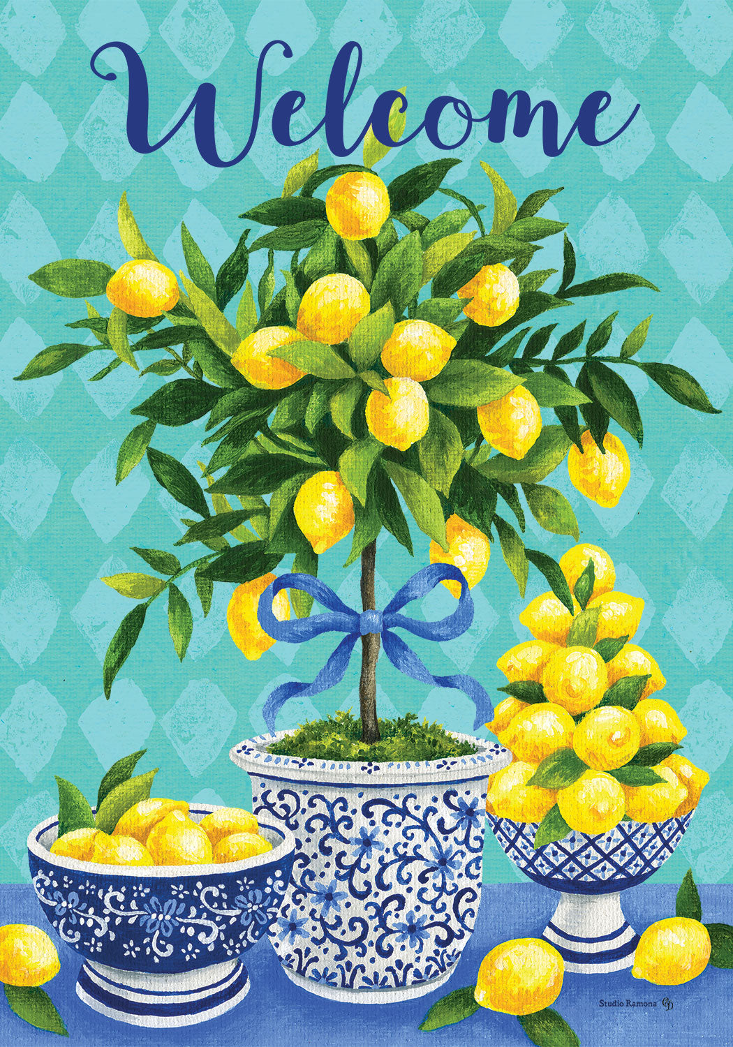 Lemon Topiary Flag 12" x 18"