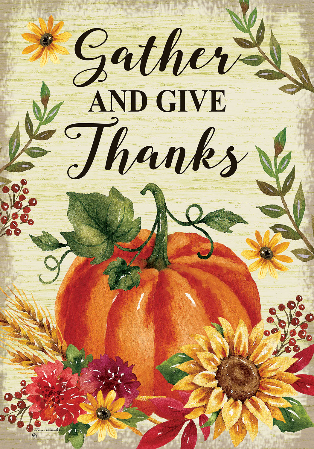 Custom Decor Gather and Give Garden Flag