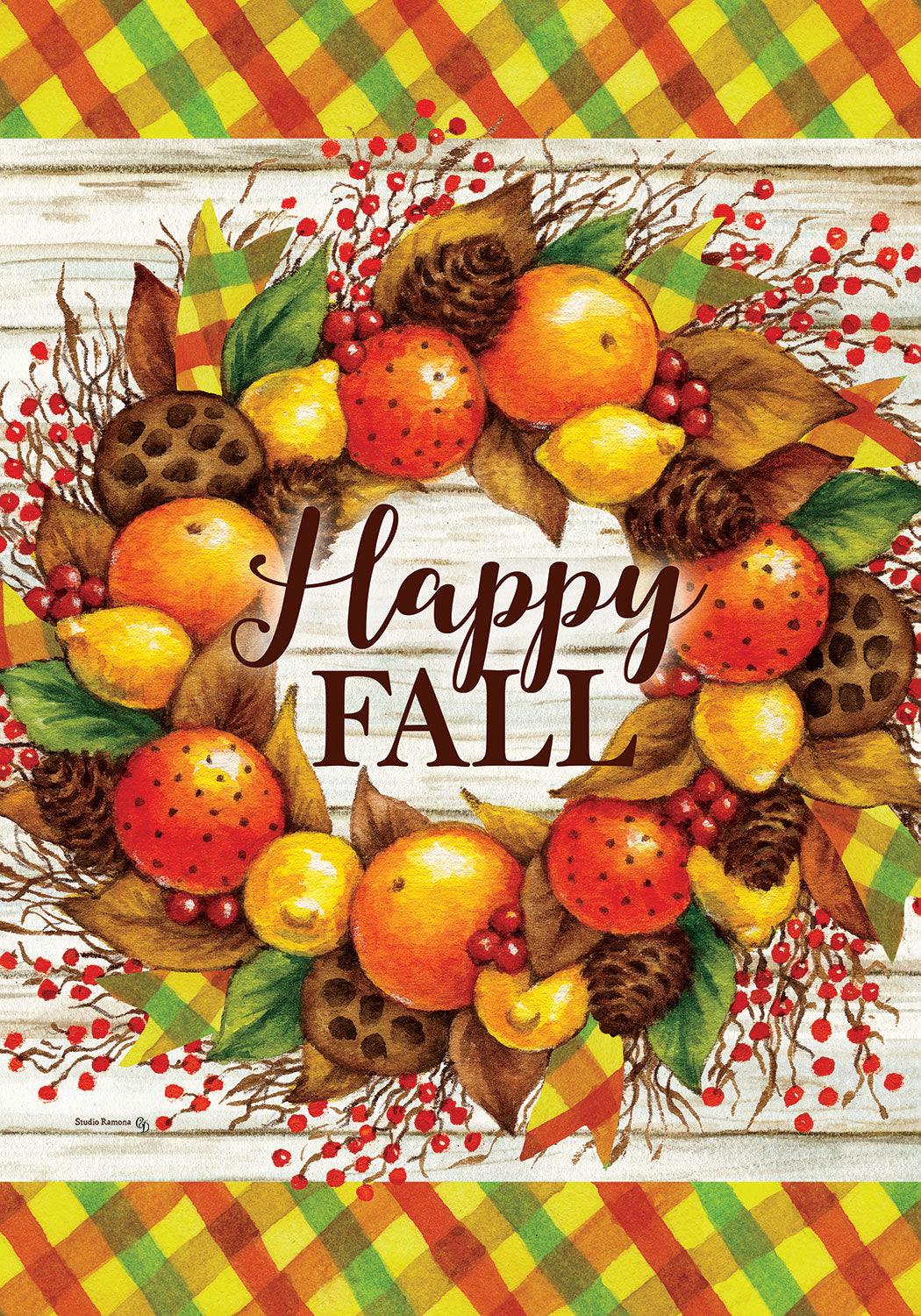 Citrus Wreath Garden Flag