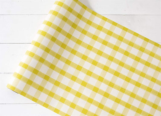 Hester & Cook Yellow Painted Check Table Runner