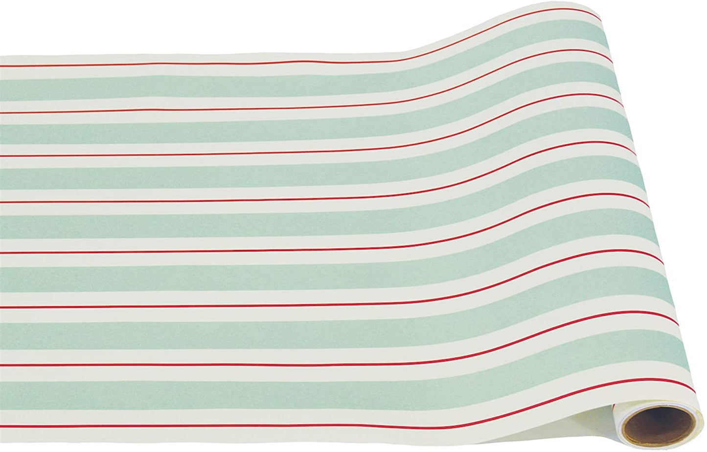 Hester & Cook Sea Foam & Red Awning Stripe Table Runner