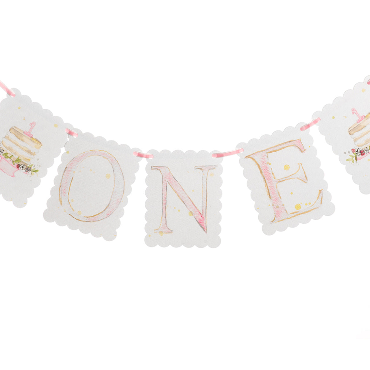 ONE Birthday Banner Pink