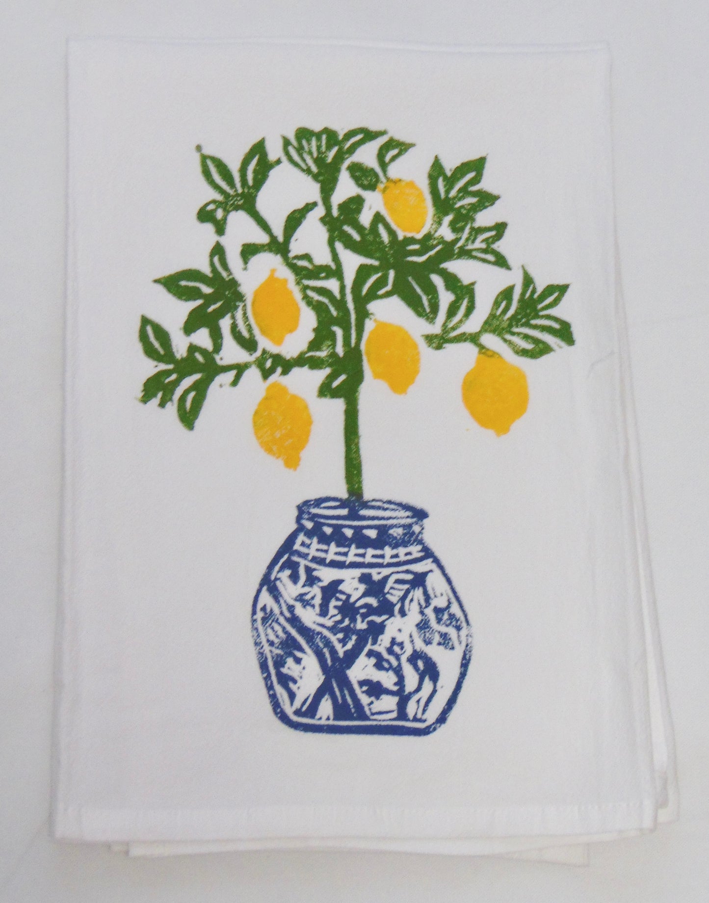 Lowcountry Linens Lemon Tree Ginger Jar Kitchen Towel