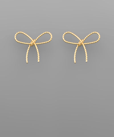Metal Wire Ribbon Earrings