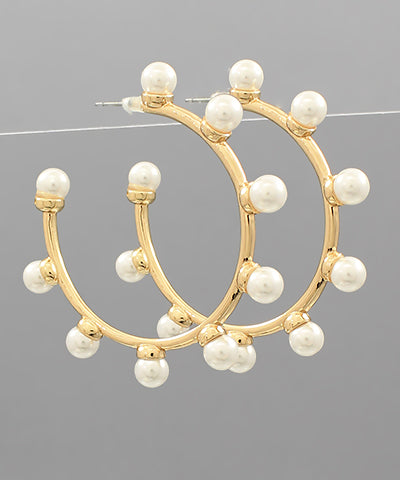 Pearl Station Hoops Gold/Pearl