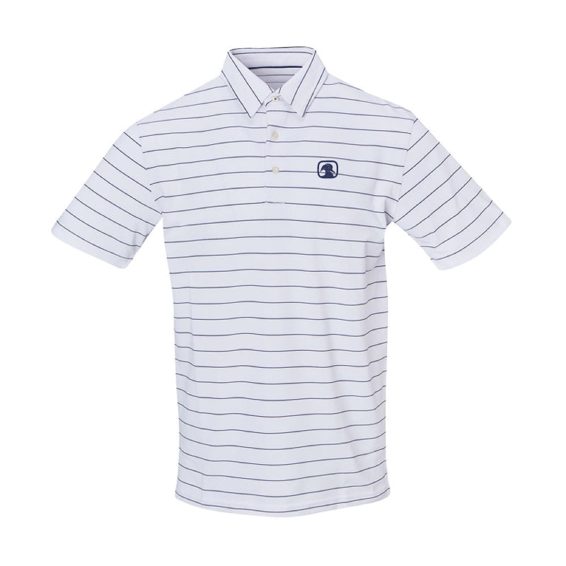 Kings Creek White/Navy Stripe Pique Polo