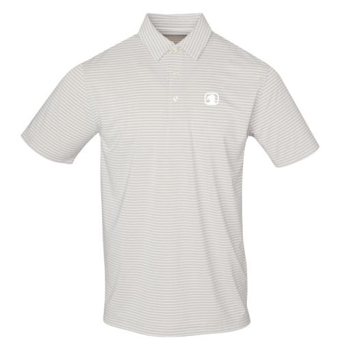 Kings Creek Apparel Grey/White Stripe Performance Polo