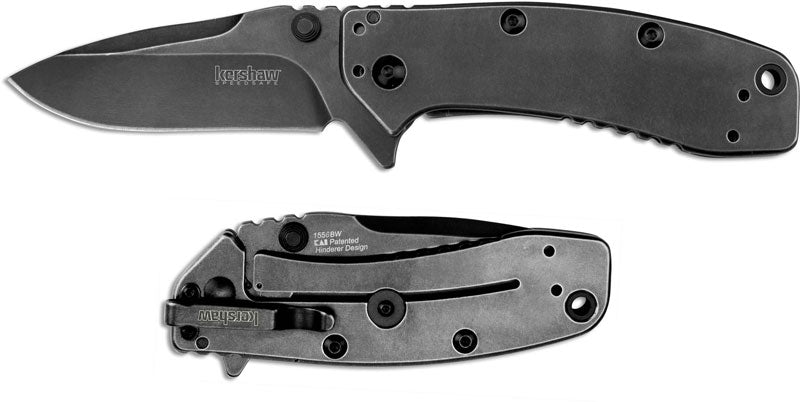Kershaw 1556BW Cryo II Assisted Opening Folding Knife, Blackwash 3.4" Blade