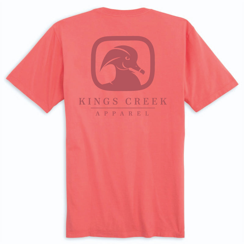 Kings Creek Short Sleeve Logo Tee- Coral
