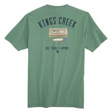 Kings Creek Short Sleeve Bait & Tackle Tee- Green